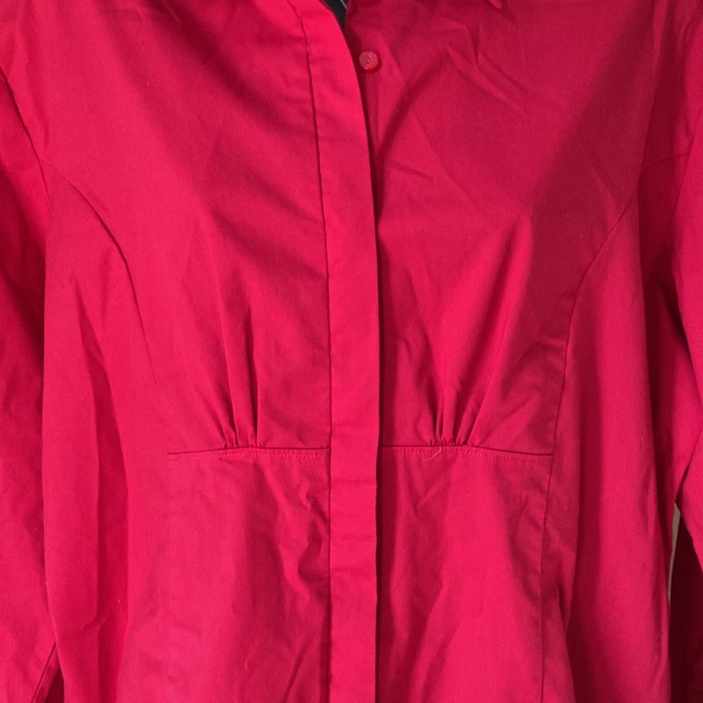 Red Button-down Shirt • Cotton • Rider's by Lee • Easy Care • Large